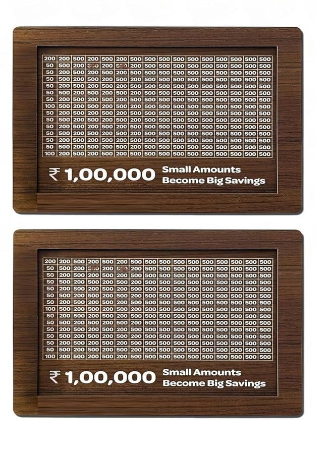 Cilveec Money Saving Box for Adult 100000, Pack of 2, Wooden Money Box 1 lakh, Piggy Bank for Kids, Girls, Boys, Men, Women (2 pcs) - Image 1